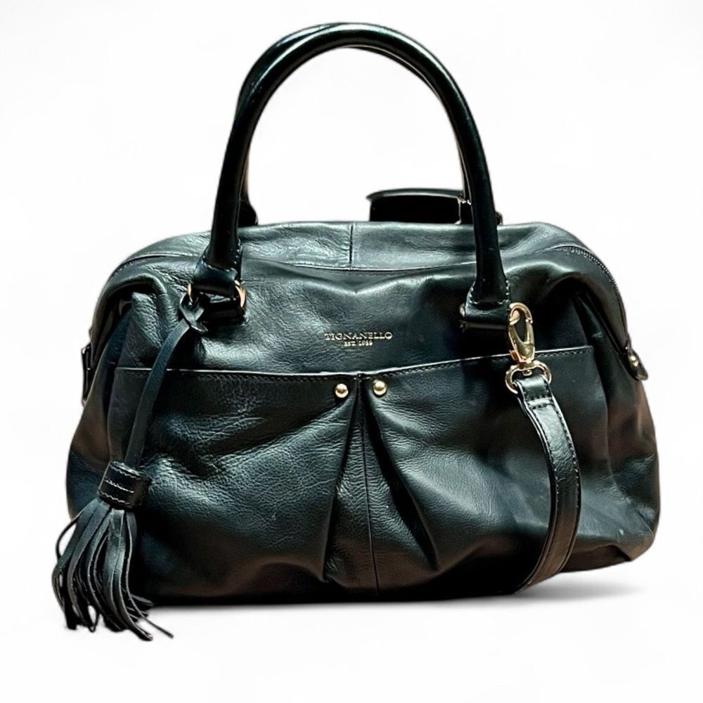 Tignanello back soft leather bag satchel hand bag  plus cross body strap
